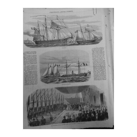 1855 I BATEAUX BOMBARDES CHALOUPES CANONNIERES BENEDICTION TOULON