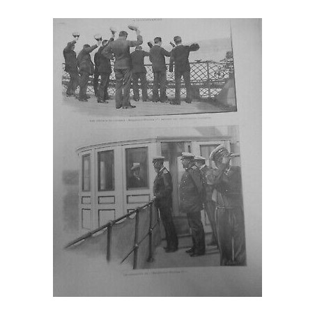 1893 I BATEAUX CUIRASSE EMPEREUR NICOLAS 1ER OFFICERS PASSERELLE