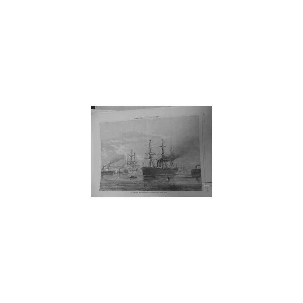 1876 I BATEAUX PAQUEBOT TRANSATLANTIQUE HAVRE