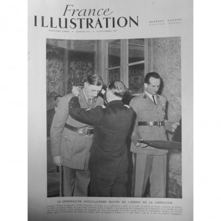 1947 FI GENERAL GAULE GRAND MAITRE ORDRE LIBERATION