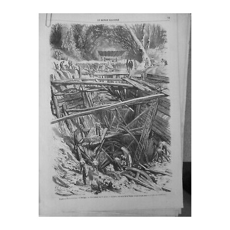 1868 EBOULEMENT FORET FONTAINEBLEAU AQUADUC EAUX VANNE