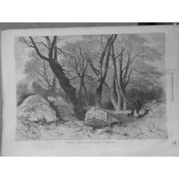 1868 FORET FONTAINEBLEAU AUTOMNE