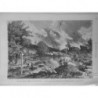 1874 FORET FONTAINEBLEAU INCENDIE ROCHER CANON