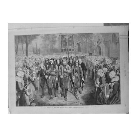 1879 1932 BRETAGNE GRAND PROCESSION STATIONS CIERGES PARDON 4 JOURNEAUX