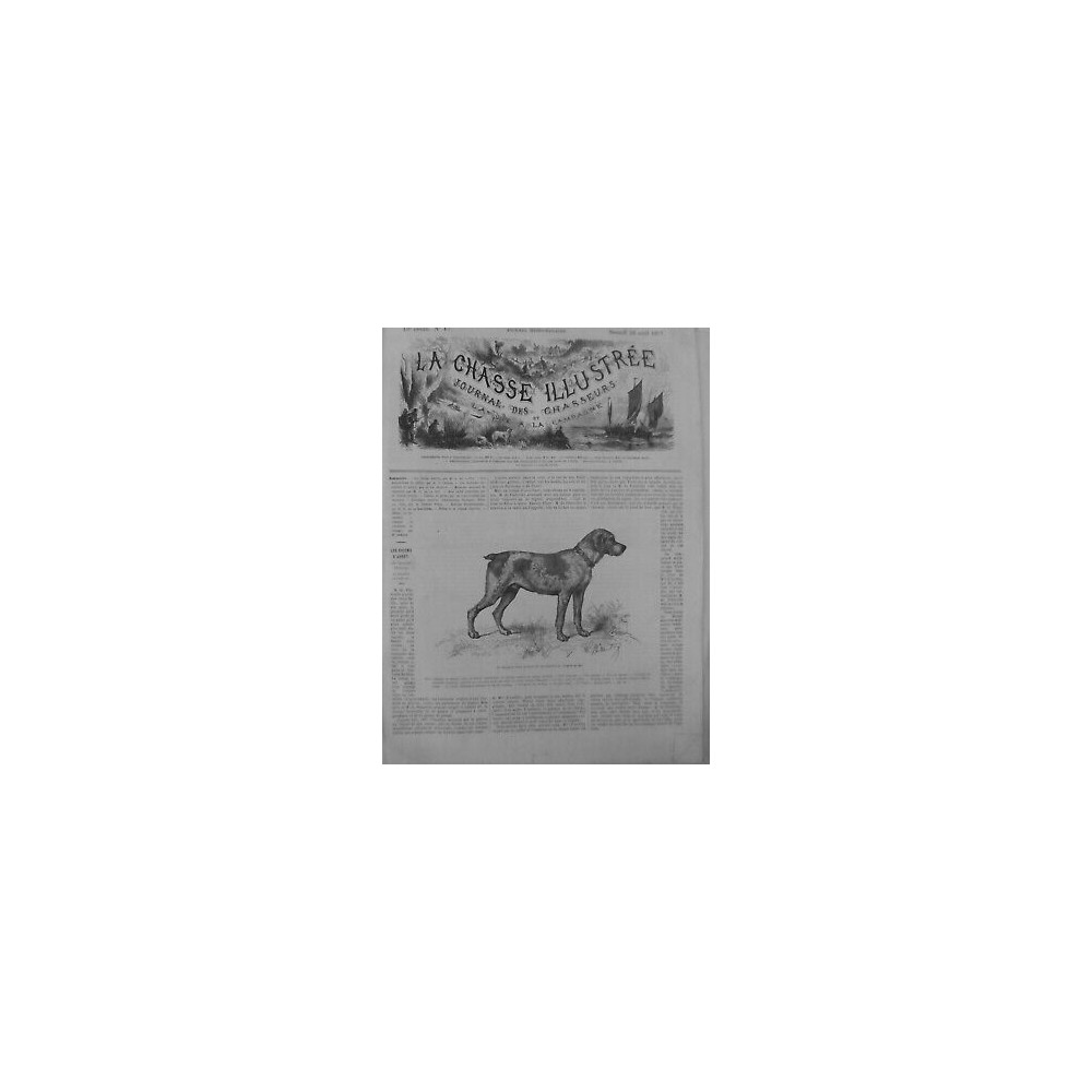 1877 CHASSE CHIEN ARRET BRAQUE FRANCAIS RACE BOURBONNAIS 2 JOURNEAUX