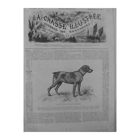 1877 CHASSE CHIEN ARRET BRAQUE FRANCAIS RACE BOURBONNAIS 2 JOURNEAUX