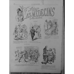 1887 LES MEDECINS LES MALADES DESSINS HUMORISTIQUES J.V.DELPIERRE