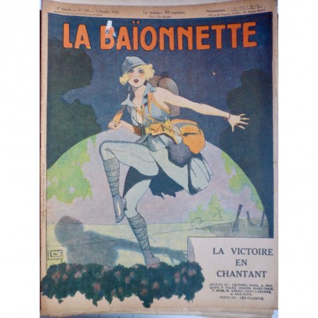 1918 FEMME DESSIN LEONNEC VICTOIRE CHANT CABARET