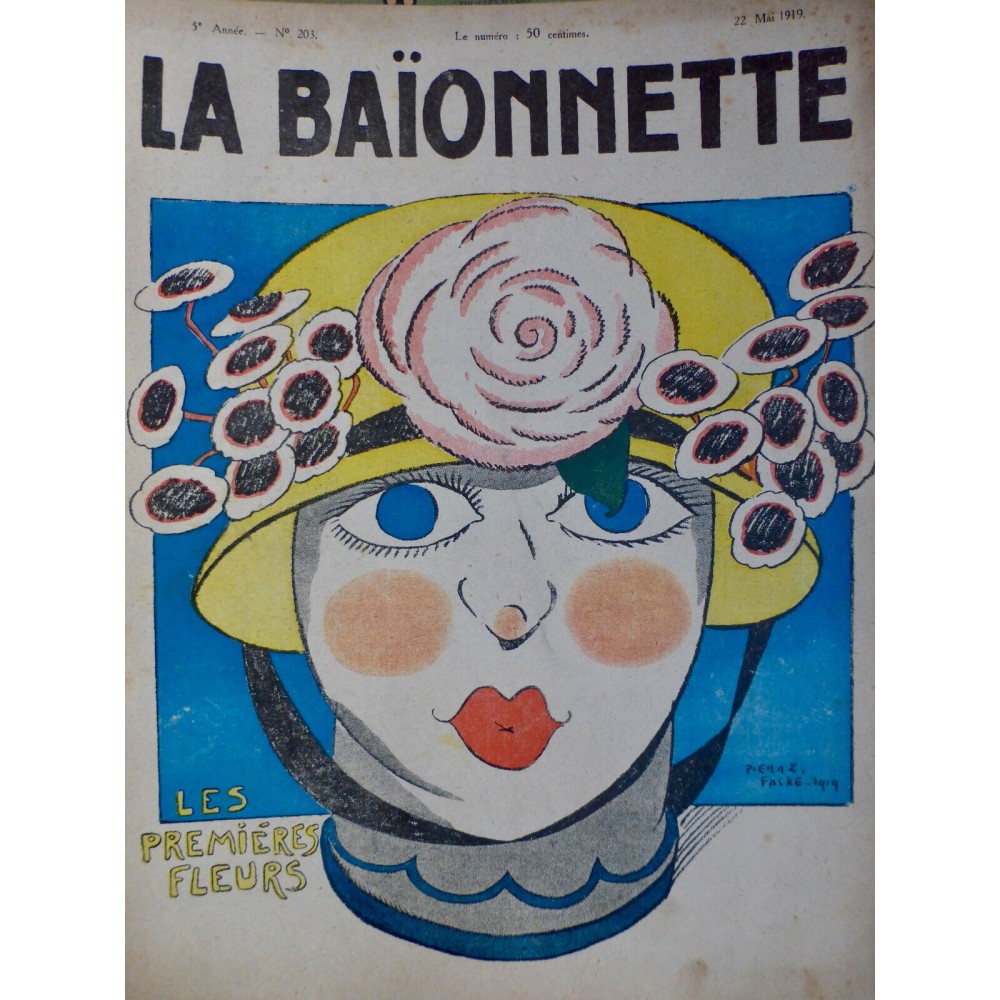 1919 FEMME DESSIN PIERRE FALKE MODE PREMIERES FLEURS CHAPEAUX