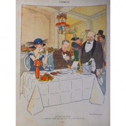 1919 FEMME DESSIN PIERE COLOMBIER RESTAURANT ADITION COUP FUSIL