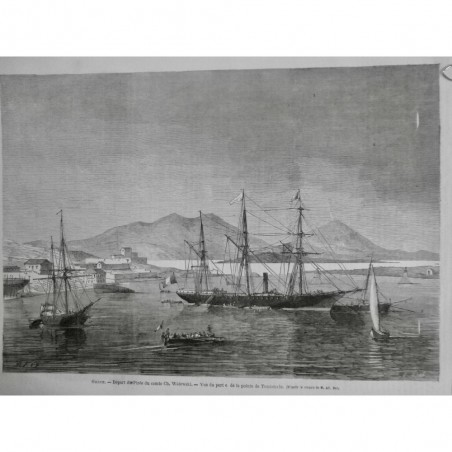 1869 MI GRECE PIREE PORT DEPART COMTE WALEWSKI POINTE TEMISTOCLE