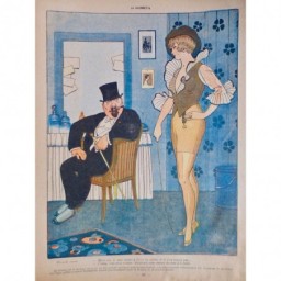 1917 FEMME DESSIN TOURAINE MODE TOILETTE HAUTE COUTURE PARIS