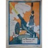 1918 FEMME DESSIN HARLEY TRAIN GUERRE FOULE BAGAGES