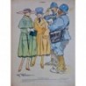 1916 FEMME DESSIN HENRY FOURNIER BRIGADIER LAISSER PASSER