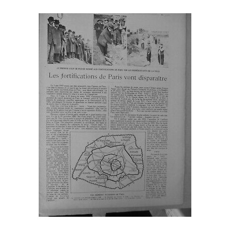 1919 FORT PARIS FORTIFICATIONS ENCEINTES SUCCESSIVES