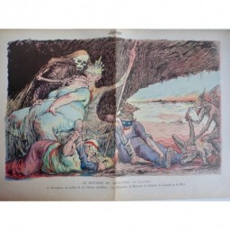 1915 DESSIN LEANDRE GROTTE REPAIR MONTRE KRONPRINZ DEBAUCHE LACHETE CRUAUTE MORT