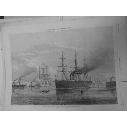 1876 I BATEAUX PAQUEBOT TRANSATLANTIQUE PORT HAVRE