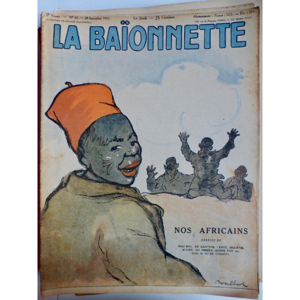 1916 DESSIN ROUBLOT AFRICAIN COULEUR PEAU