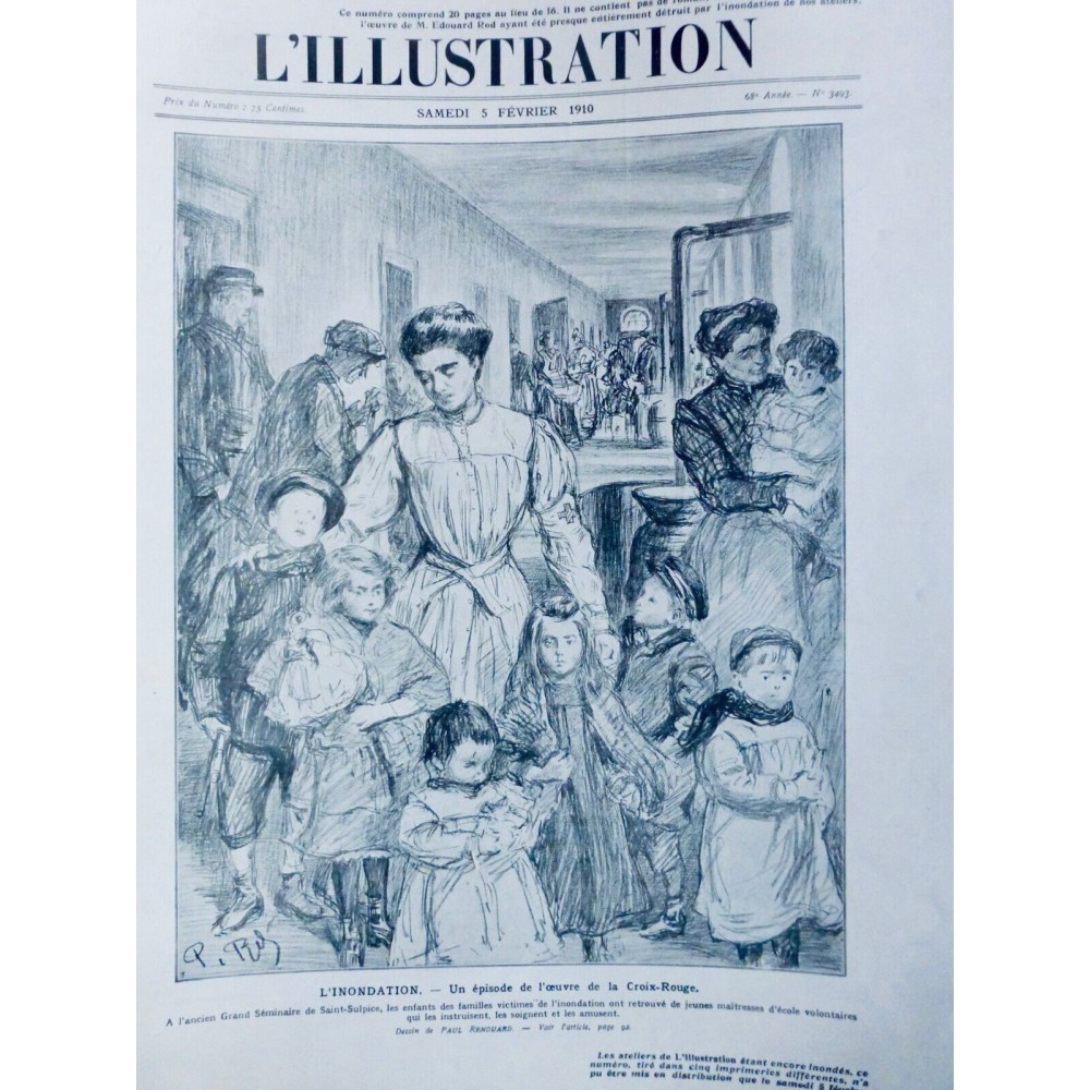 1910 I INONDATION OEUVRE CROIX ROUGE