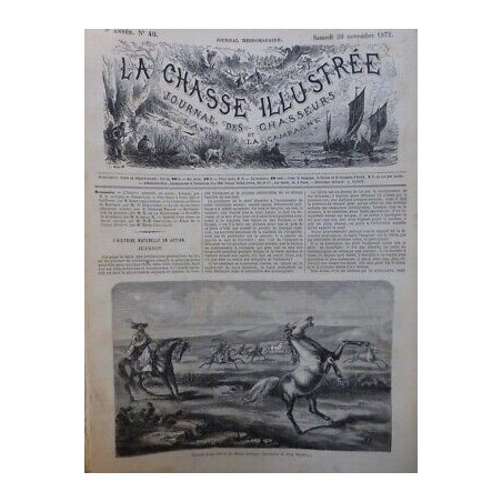 1872 CHASSE CHEVAL SAUVAGE MUSTANG LASSO NICK WHIFFLES