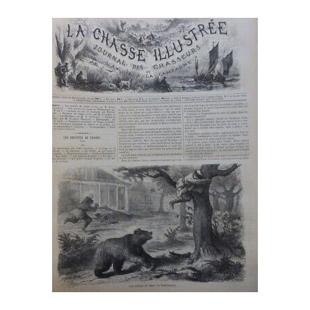 1872 CHASSE OURS LIEVRES TRANSCAUCASE RUSSIE