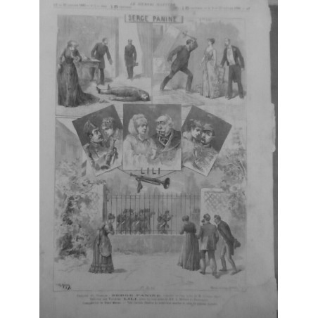 1882 OHNET PANINE LA GRANDE MAREE THEATRE 2 JOURNAUX