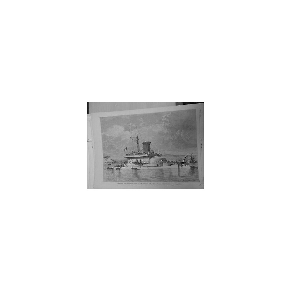 1878 I BATEAUX CUIRASSE TONNERRE GARDE COTES