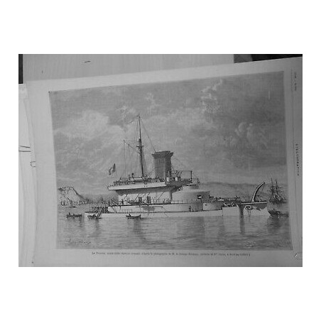 1878 I BATEAUX CUIRASSE TONNERRE GARDE COTES