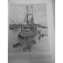 1905 I BATEAUX CUIRASSE MASSENA CAILLARD COWES ANGLETERRE