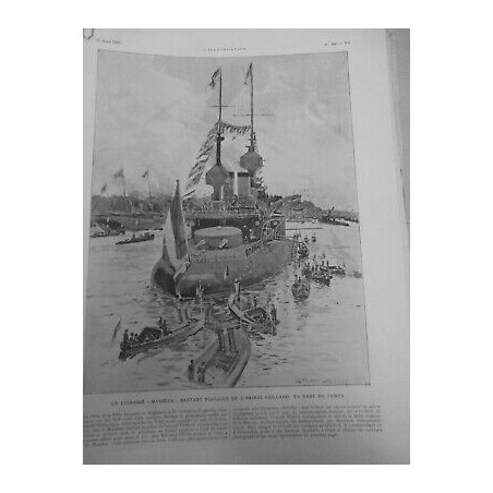 1905 I BATEAUX CUIRASSE MASSENA CAILLARD COWES ANGLETERRE