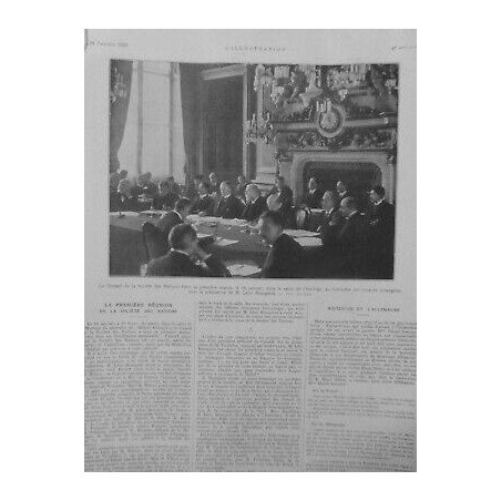 1920 CONSEIL NATIONS MINISTERE AFFAIRES ETRANGERES PRESIDENT BOURGEOIS