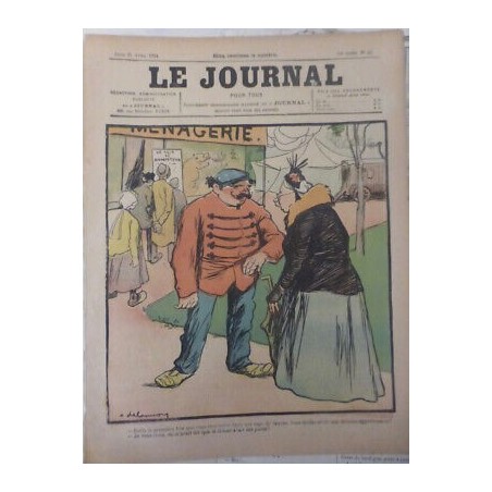 1904 CIRQUE DOMPTEUR HUMOUR CAGE FAUVE MENAGERIE