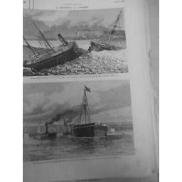 1880 I BATEAUX PAQUEBOT ANGLAIS ALABAMA CATASTROPHE BERVILLE