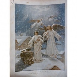 1896 SD ANGES NOEL AQUARELLE MAXIMILIENNE GUYON