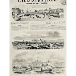 1855 I BATEAUX TEMPETE NAUFRAGE FREGATE LAVEZZI FEU POINTE PHARE