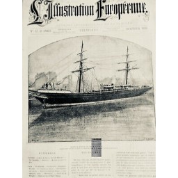 1886 IE BATEAUX AVISO VAPEUR VILLE D ANVERS DEUX MATS DESCRIPTIFS