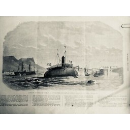 1866 UI BATEAUX BELIER CUIRASSE LE TAUREAU ANCRAGE PORT TOULON