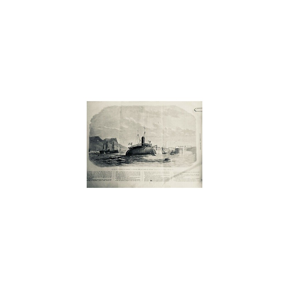 1866 UI BATEAUX BELIER CUIRASSE LE TAUREAU ANCRAGE PORT TOULON