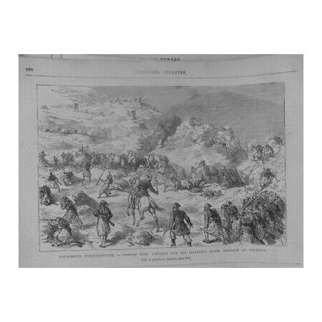 1875 TURQUIE EMPIRE OTTOMA CONVOI ATTAQUE INSURGES NICKSICH TREBINJE