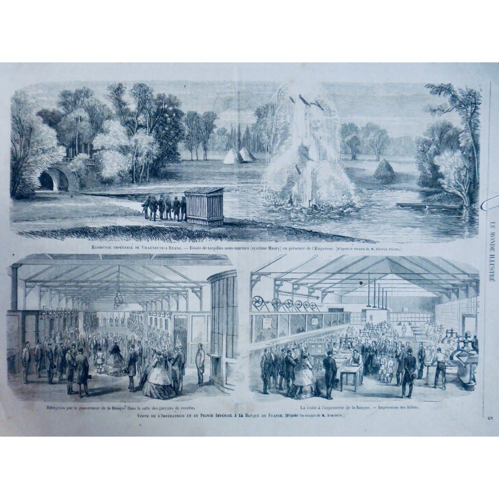 1866  BILLETS BANQUE VISITE IMPERATRICE PRINCE BANQUE FRANCE