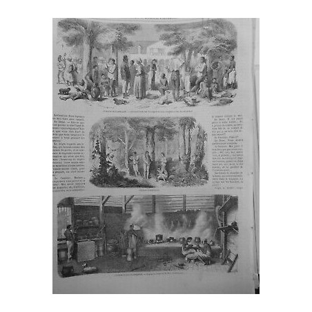 1863 I GUYANE HOLLANDAISE VETEMENTS HPOPULATION NOIRS PLANTATION CUISINE