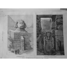 1886 UI EGYPTE FOUILLES LOUQSOR GIZEH SPHINX STATUE RHAMSES II