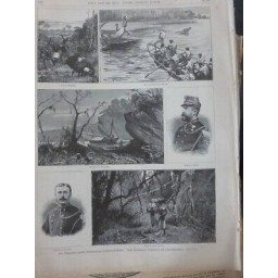 1891 COLONIE ALLEMANDE JOURNAL ALLEMAND CAPITAINE MACAR CHASSE CROCODILE