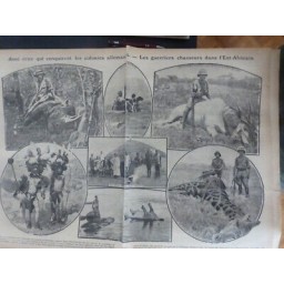 1916 GUERRIERS CHASSEURS ANCIENNES COLONIES ALLEMANDES HIPPOPOTAME GIRAFE TUES