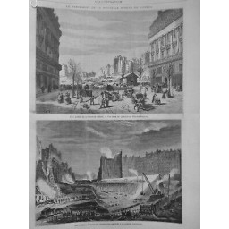 1877 I PERCEMENT AVENUE OPERA PREMIERS TRAVAUX CONSTRUCTION LUMIERE ELECTRIQUE