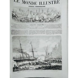 1862 MARSEILLE EMBARQUEMENT BORD SINAI PELERINS MECQUE