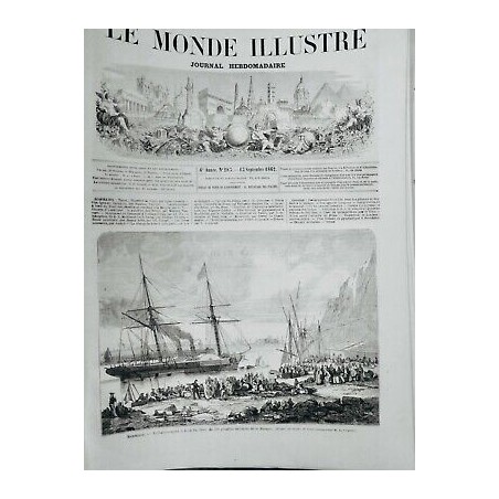 1862 MARSEILLE EMBARQUEMENT BORD SINAI PELERINS MECQUE