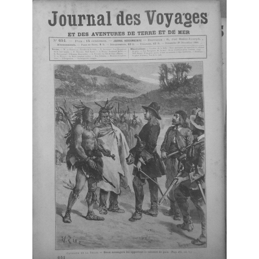 1901 1889 CANADA FRANCAIS IROQUOIS HURONS CAVALIER DE LA SALLE 3 JOURNAUX