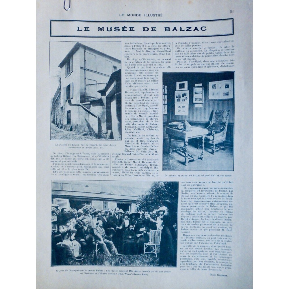 1910 MI MUSEE BALZAC CABINET TRAVAIL