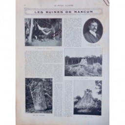 1910 MI RUINES NAKUN CAMPEMENT EXPLORATEUR TEMPLE ROI